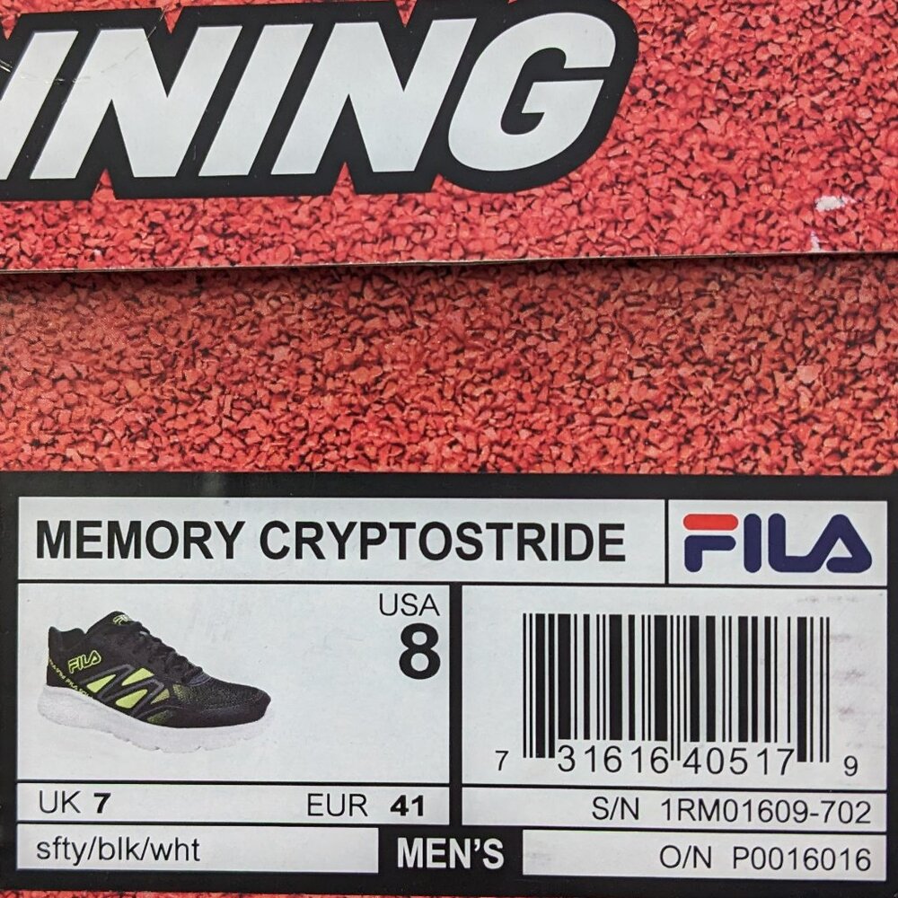 Fila Memory Cryptostride Running Shoes, Black, Me… - image 7
